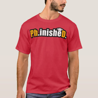 Camiseta Phinishe D em laranja realce engraçado pdh grau qu