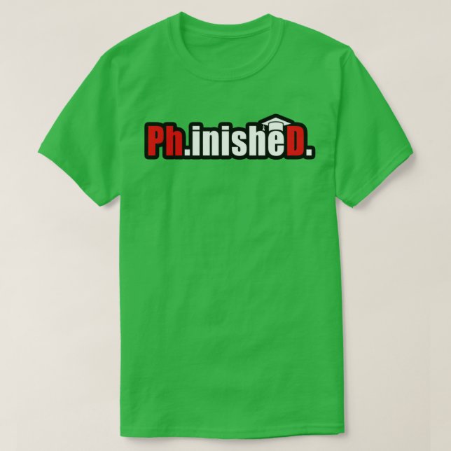 Camiseta Phinishe D em vermelho destaque cômputo pdh graus (Frente do Design)
