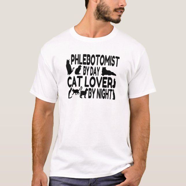Camiseta Phlebotomist Cat Lover (Frente)