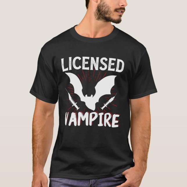 Camiseta Phlebotomist Licensed Vampire Phlebotomy Tech Tech (Frente)