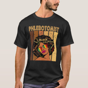 Camiseta Phlebotomista Afro-Americana Preto Sua