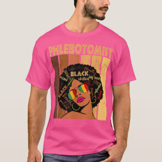 Camiseta Phlebotomista Afro-Americana Preto Sua