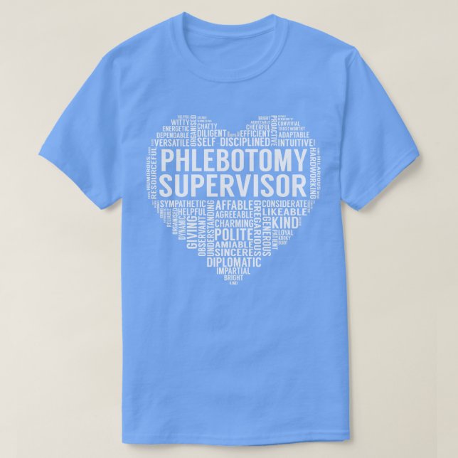 Camiseta Phlebotomy Supervisor Heart (Frente do Design)