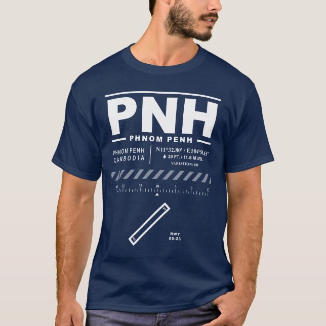 Camiseta Phnom Penh Aeroporto Internacional PNH T-Shirt (Frente)