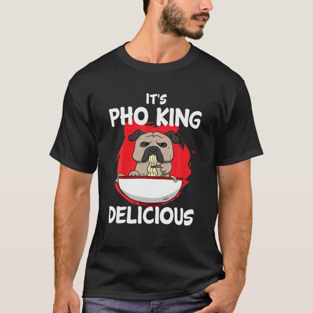 Camiseta Pho Asiático Sopa Vietnã Cachorro De Noodle Pitbul (Frente)