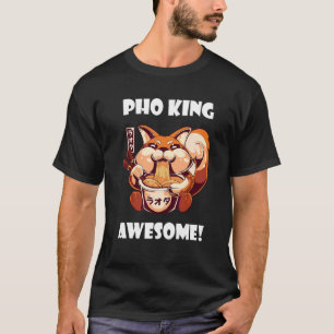 Camiseta Pho Incrível Fox Pho Bowl Sopa de Macarrão Vietnam