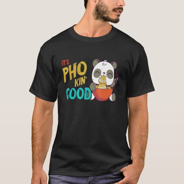 Camiseta Pho Noodle Soup Panda Pho Bowl Comida asiática Ram (Frente)