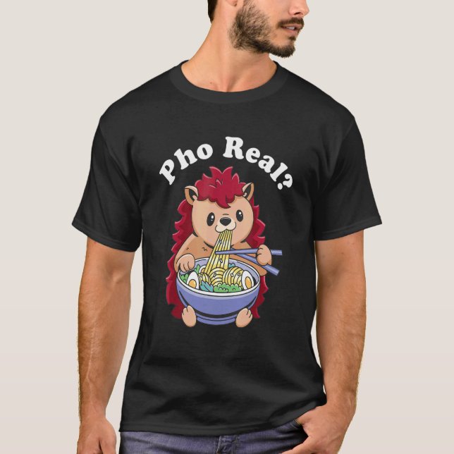 Camiseta Pho Real Hedgehog Pho Bowl Sopa De Noodle Vietnami (Frente)