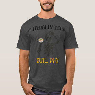Camiseta Pho Vietnamita Cair Do Esqueleto Dia de as Bruxas 