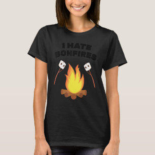 Camiseta Phobia I Odeio Incêndios Acampando Smores Marshmal