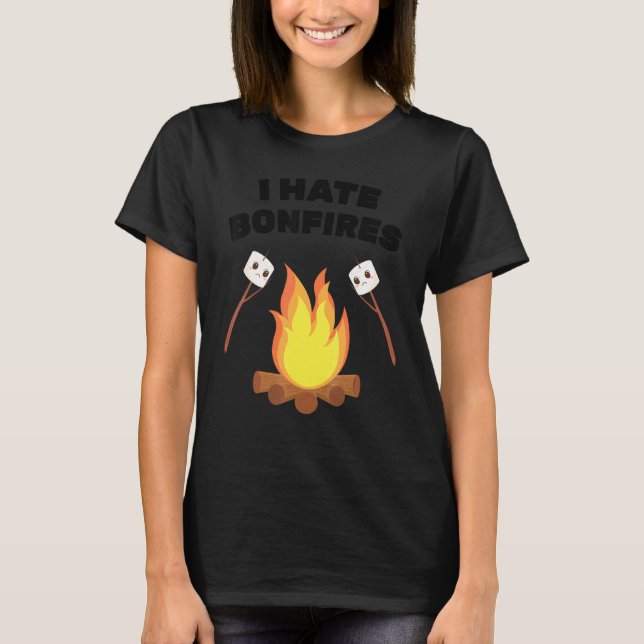 Camiseta Phobia I Odeio Incêndios Acampando Smores Marshmal (Frente)