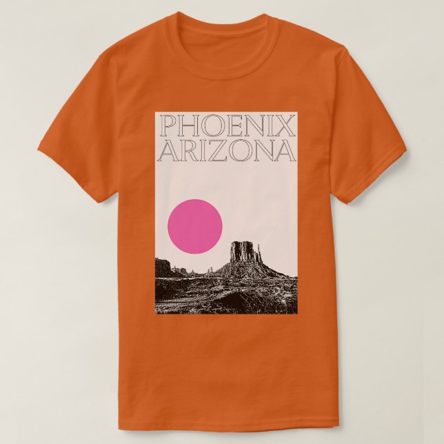 Camiseta Phoenix Artizona City Viagem Tipografia (Frente do Design)