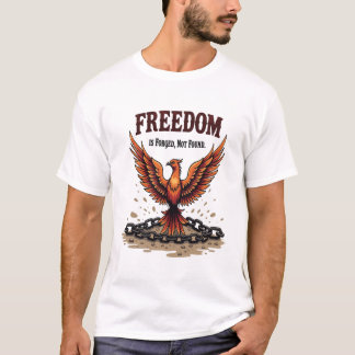 Camiseta Phoenix Feather & Broken Chain - Forjada Liberdade