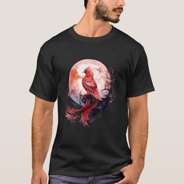 Camiseta Phoenix Fire Phoenix Bird Moon Sakura Tree Mythica (Frente)