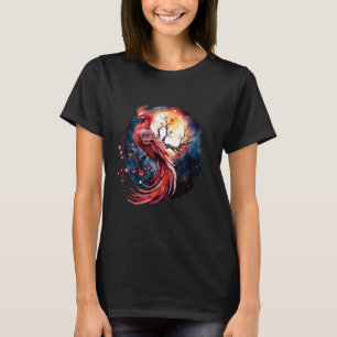 Camiseta Phoenix Fire Phoenix Bird Sakura Árvore mítica