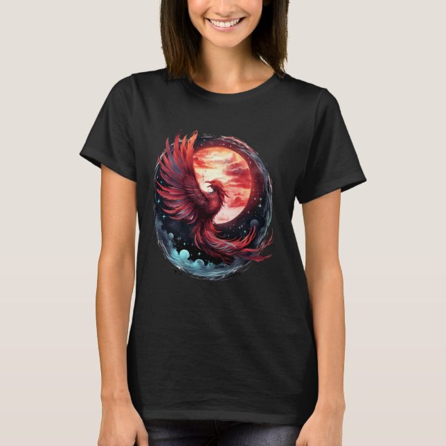 Camiseta Phoenix Firebird Sunset Mythic Bird Phoenix Risi (Frente)