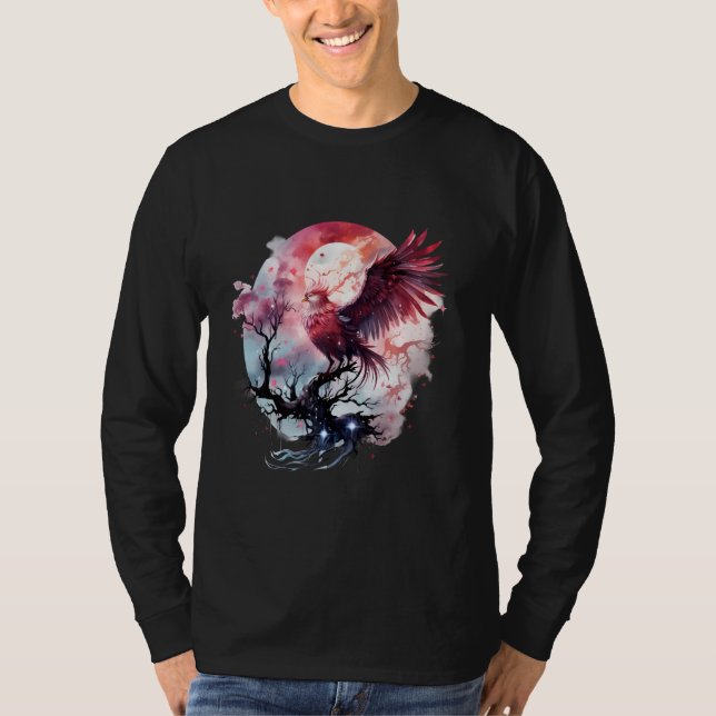 Camiseta Phoenix Moon Sakura Tree Fire Phoenix Mythica (Frente)