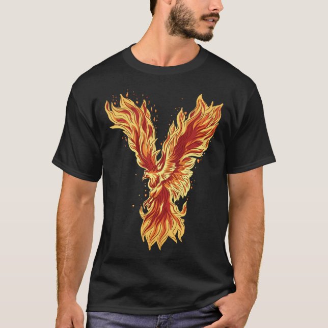 Camiseta Phoenix Rising Fire Bird Mythical Artwork (Frente)