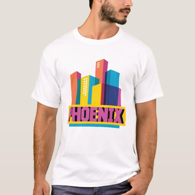 Camiseta Phoenix, skyline de néon da arizona | (Frente)