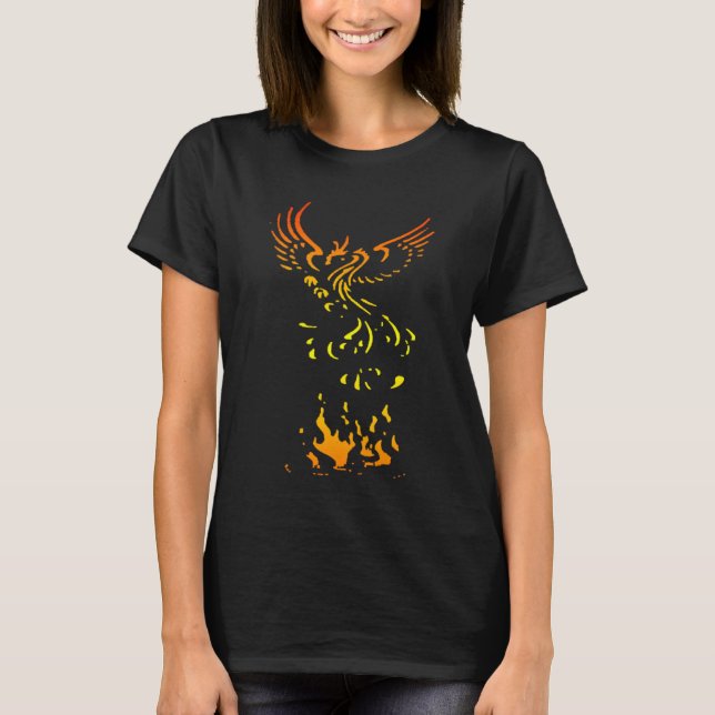 Camiseta Phoenix Sobe Do Motivacional Fiery Ashes (Frente)
