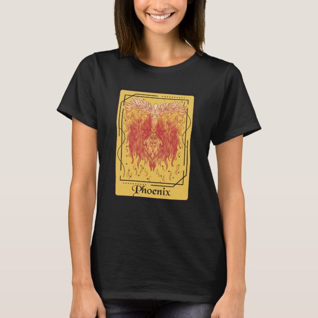 Camiseta Phoenix Tarot Card Firebird Fantasy Rising from As (Frente)