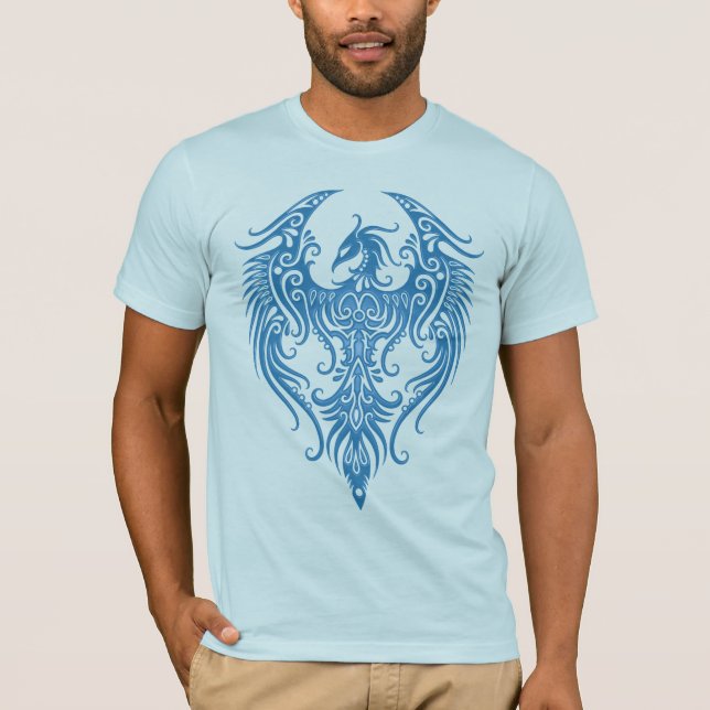 Camiseta Phoenix tribal azul decorado (Frente)