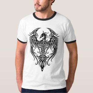 Camiseta Phoenix tribal preto decorado