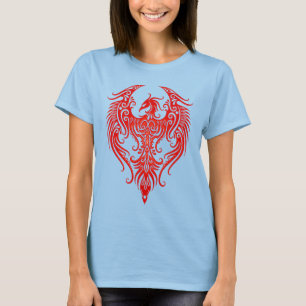 Camiseta Phoenix tribal vermelho decorado
