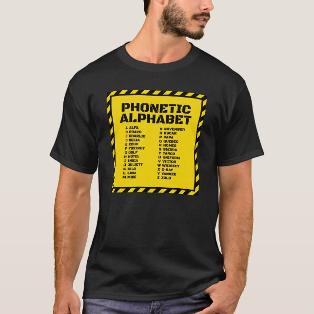 Camiseta Phonetic Alphabet – Industrial Safety Edition (Frente)