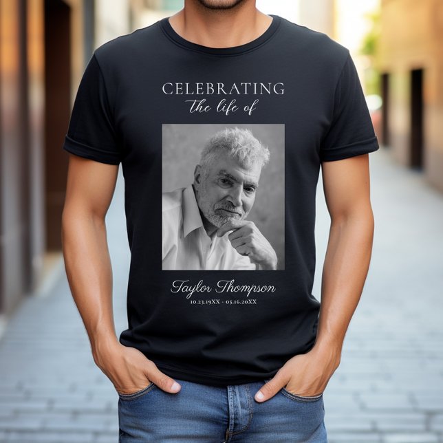 Camiseta Photo Celebration of Life Memorial Black (Criador carregado)