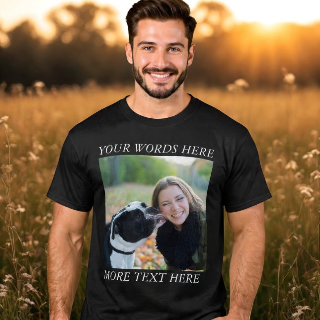 Camiseta Photo Upload T-Shirt with Custom Text (Criador carregado)