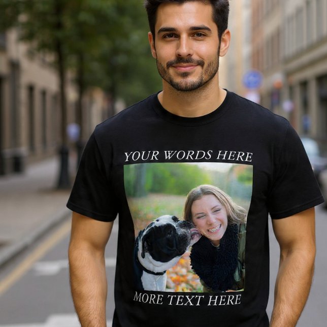 Camiseta Photo Upload T-Shirt with Custom Text (Criador carregado)