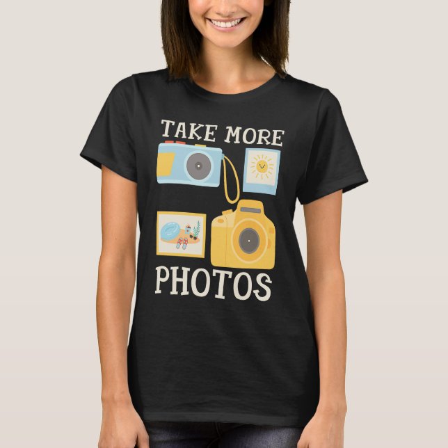 Camiseta Photographer Camera Quote Take More Photos Beach P (Frente)