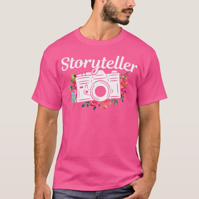 Camiseta Photographer Gift Storyteller Flowers Camera Photo (Frente)