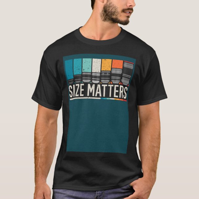 Camiseta Photography Camera Lens Size Matter Photographer S (Frente)