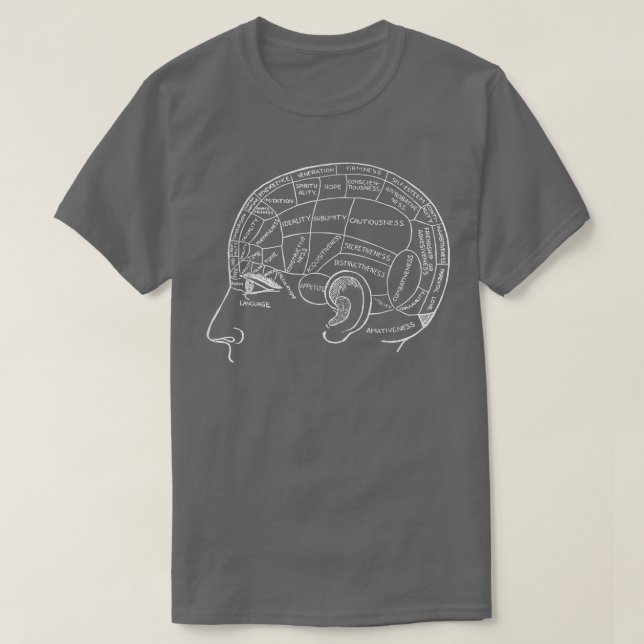Camiseta Phrenology Chart Head Psychology Psychiatry Scienc (Frente do Design)