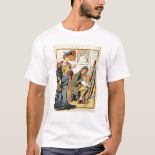 Camiseta Phryne: caricatura do modelo de um artista