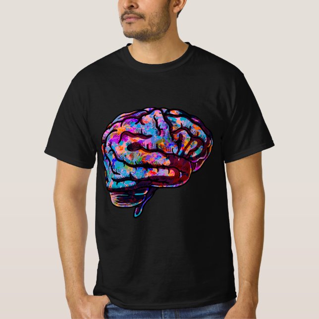 Camiseta Phsychedelic Art Tie Dye Human Brain Cool Neurolog (Frente)