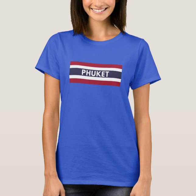 Camiseta Phuket Thailand in Thai Flag T-Shirt (Frente)