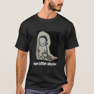 Camiseta phycho pequeno psicótico, triste pequeno triste