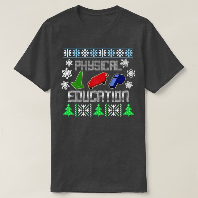 Camiseta Phys Ed Ugly Christmas Sweater (Frente do Design)