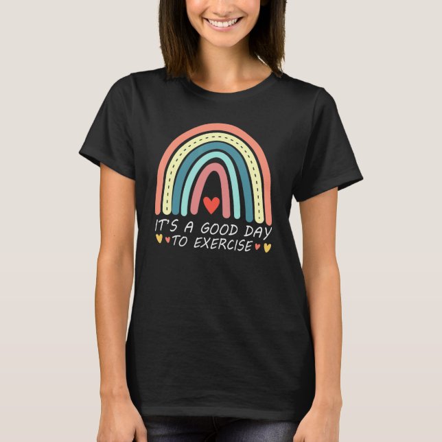 Camiseta physical education rainbow it's a good day to exer (Frente)
