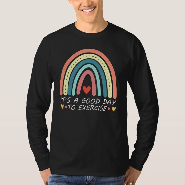 Camiseta physical education rainbow it's a good day to exer (Frente)