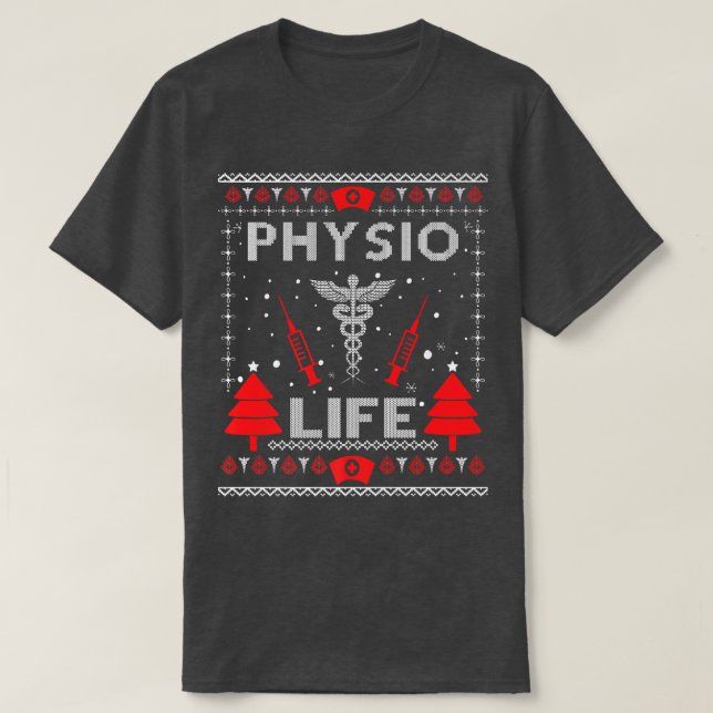 Camiseta Physio Life Ugly Christmas Sweater Group (Frente do Design)