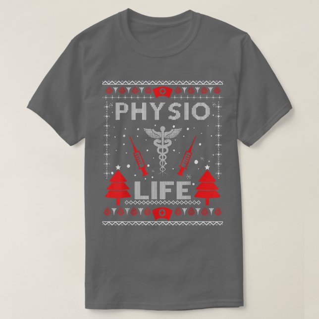 Camiseta Physio Life Ugly Christmas Sweater Group (Frente do Design)