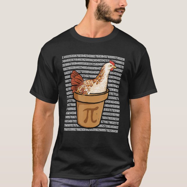 Camiseta Pi Day Funny Math Chicken in Pi Bowl Math Teacher  (Frente)