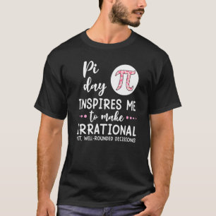 Camiseta Pi Day Me Inspira Math Pi Símbolo Hearts Impressão