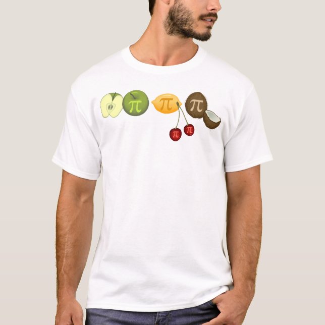 Camiseta Pi Day, Pi em T-Shirt de várias frutas (Frente)