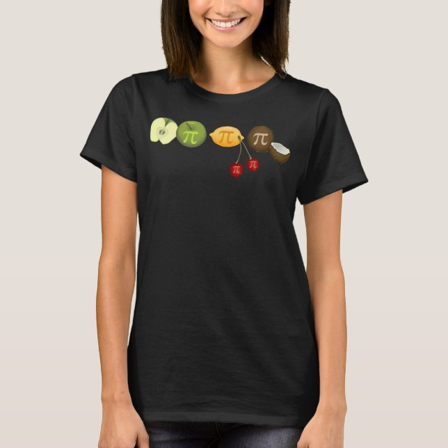 Camiseta Pi Day Pi em Várias Frutas (Frente)