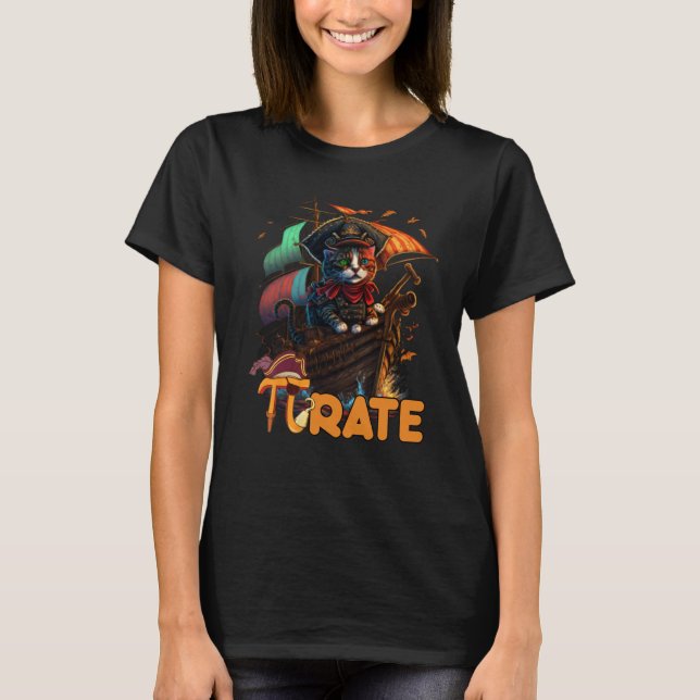 Camiseta Pi Day Pirate Cat 3 14  Math Science Teacher Pi ra (Frente)